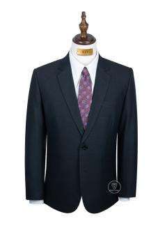 Bộ suit xám đen biên đỏ hai nút TGS217